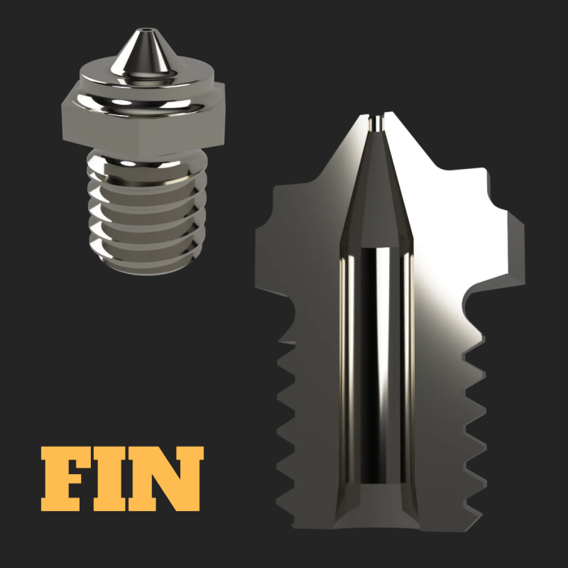 Lukes Lab Two Step Process Nozzle - Plated Copper - FIN