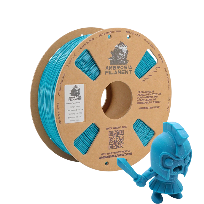 Ambrosia PLA Galactic Filament - Glitter / Sparkle - Quadra Teal