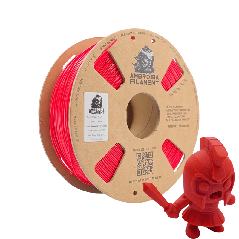 Ambrosia PLA Galactic Filament - Glitter / Sparkle - Voron Red