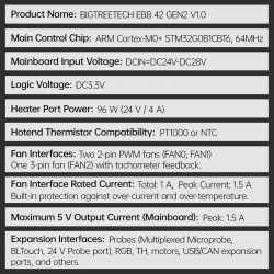 EBB42 GEN 2 specifications and features