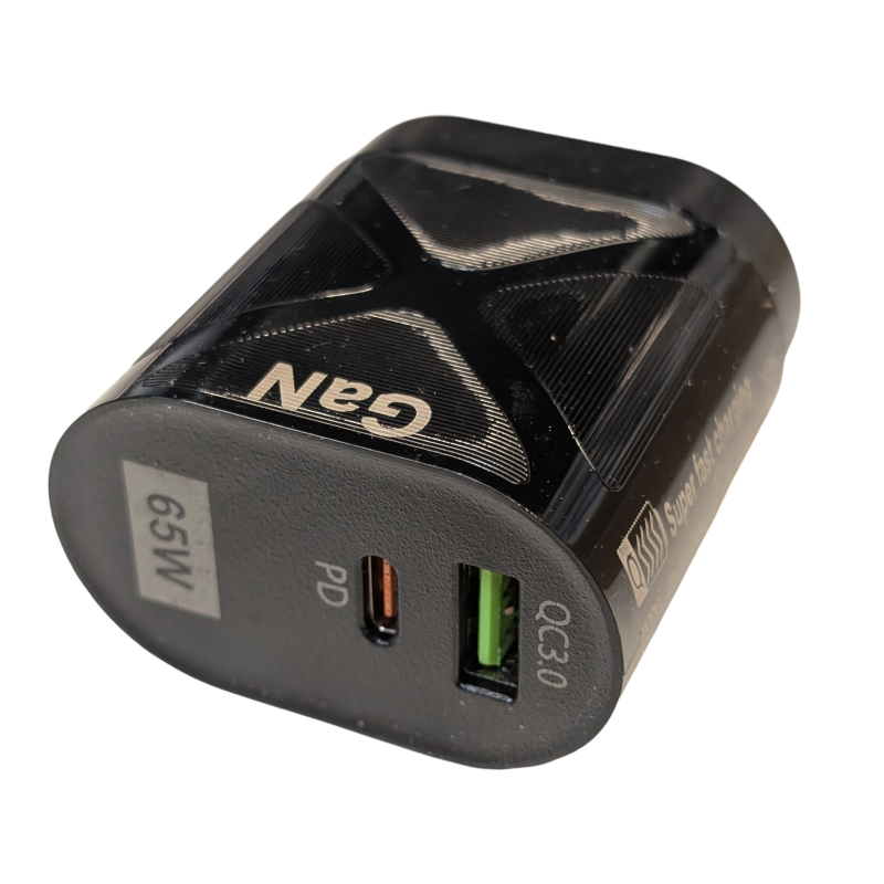 65w GaN USB QC3.0 / USB C PD Charger - 33W Per Channel