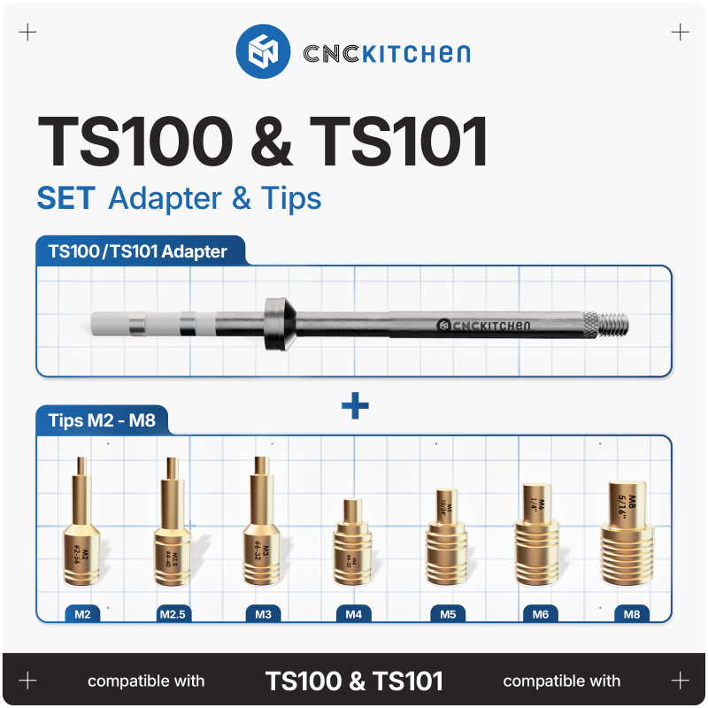 CNCKitchen Heat Set Insert Tool Kit - TS100/TS101