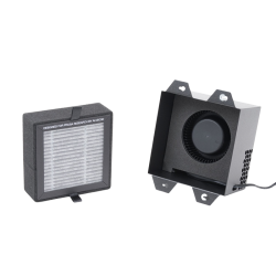 Prusa CORE One Advanced Filtration System showing HEPA filter cartridge and blower housing unit