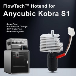 Micro Swiss FlowTech Hotend for Anycubic Kobra S1 with heatsink and nozzle assembly