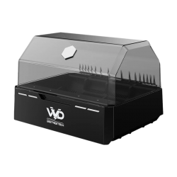 Filament dryer box and multi-color management system shown empty with no spools