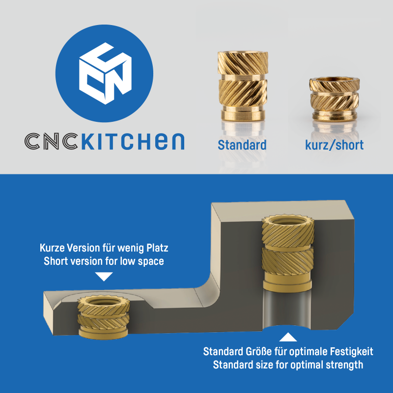 CNCKitchen Lead & Cadmium Free Heat Set Inserts - Multiple Sizes (Metric)