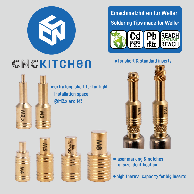 CNCKitchen Heat Set Insert Tool Kit - For WELLER