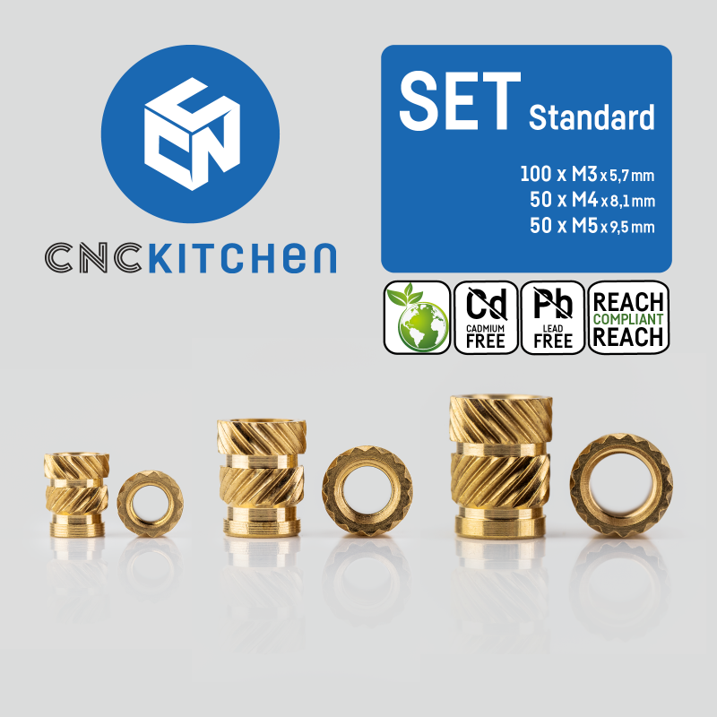CNCKitchen Heat Set Insert Combo Kit - 200 Pieces - Standard