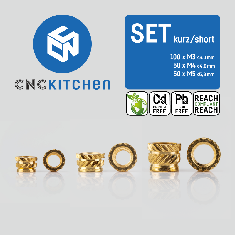 CNCKitchen Heat Set Insert Combo Kit - 200 Pieces - Short