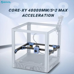 CoreXY framework can achieve max acceleration speeds of up to 40,000 mm/S^2