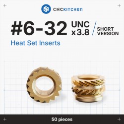 CNCKitchen #6-32 UNC Heat Set Insert - 3.8mm short version product view