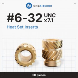 CNCKitchen #6-32 UNC Heat Set Insert - 7.1mm close-up product view