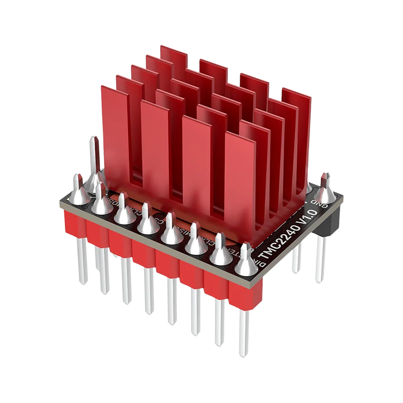 BIGTREETECH TMC2240 V1.0 stepper motor driver with red aluminum heatsink BIGTREETECH TMC2240 V1.0 stepper motor driver with red aluminum heatsink