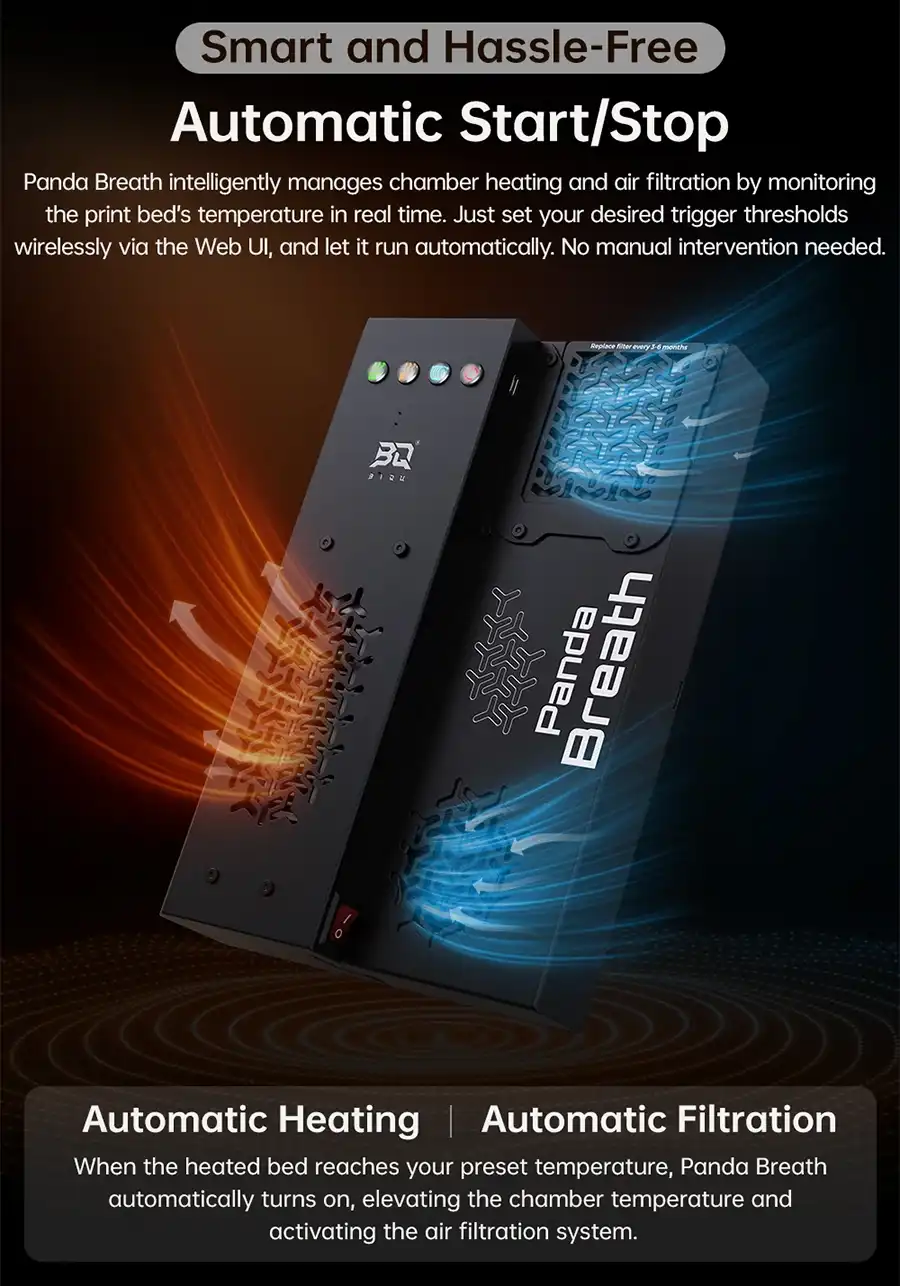 Automatic start/stop heating and filtration triggered by bed temperature via web UI