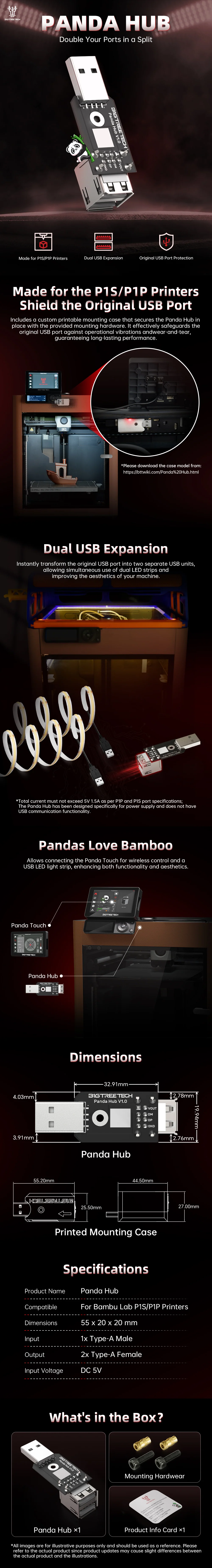 BIGTREETECH Panda Hub V1.0 specifications and features