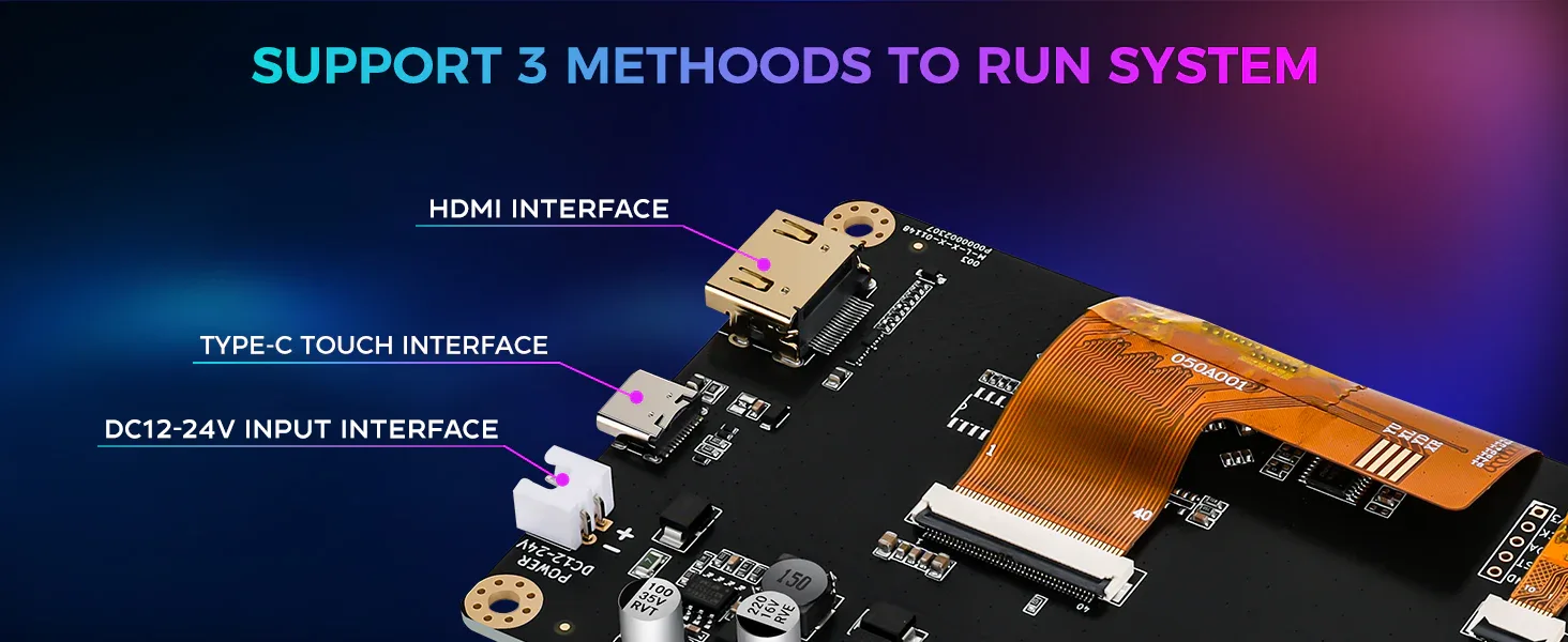 Supports 3 methods - DC12-24V, Type-C and HDMI